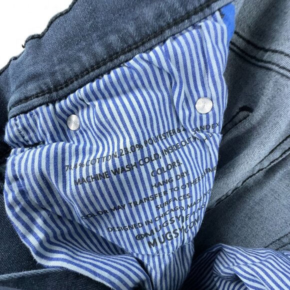 Mugsy Straight Leg Jeans Dark Wash Denim Stretch Mid Rise Men's Blue Size W31 - Picture 6 of 13